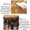 Solid Wood Wall Bar Table Narrow Long High Table Counter Height Table Bar Table with Metal Legs Rectangular Dining Table for Restaurant Bistro Cafe Tea Shop Home Without Stools view 3