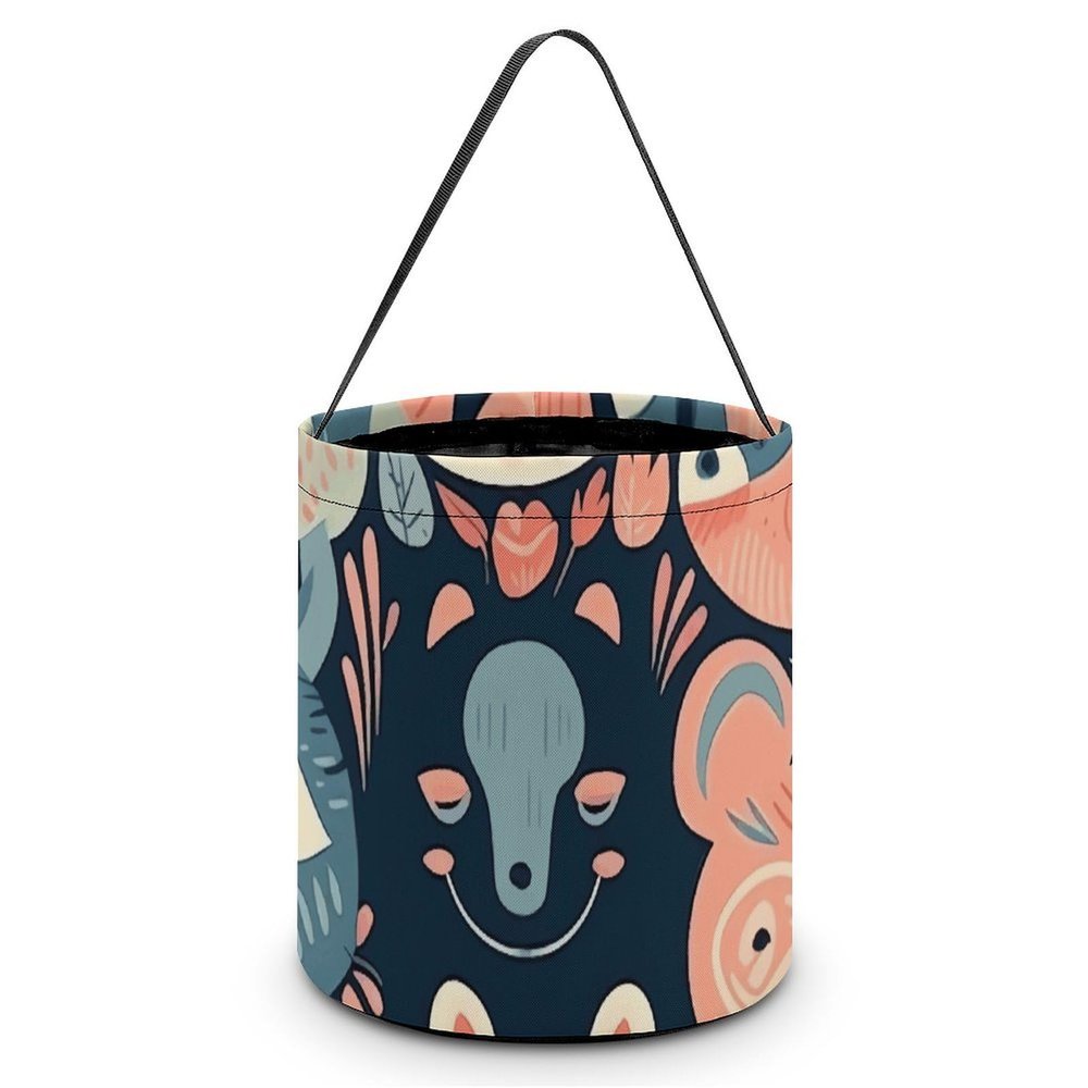 LFDSPYJE Halloween Trick Or Treat Bag Animal Face Pattern Candy Bag Halloween Tote Bag Goody Bucket Reusable Grocery Bags for Halloween Party Favor Supplies 7.9x7.9x8.3 Inch