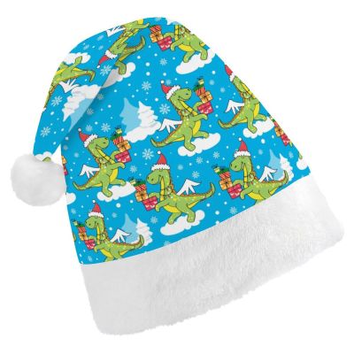 VIHISAN Christmas Hat Unisex Xmas Decorations for Christmas Festive Holiday Party Supplies (Christmas Dinosaur)