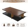 47.24" Rectangular Coffee Table with Storage, 2-Tier Farmhouse Wood Center Coffee Table for Living Room, Modern Design Home Furniture view 2