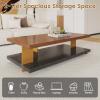 47.24" Rectangular Coffee Table with Storage, 2-Tier Farmhouse Wood Center Coffee Table for Living Room, Modern Design Home Furniture view 3