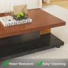 47.24" Rectangular Coffee Table with Storage, 2-Tier Farmhouse Wood Center Coffee Table for Living Room, Modern Design Home Furniture view 4