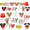 24 Pcs Christmas Decorations with Golden Fine Threads, Wooden Mouse Ornaments for Holiday Christmas Trees Hanging Party Decorations for Tree Home Fireplace (Red) view 1