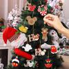 24 Pcs Christmas Decorations with Golden Fine Threads, Wooden Mouse Ornaments for Holiday Christmas Trees Hanging Party Decorations for Tree Home Fireplace (Red) view 3