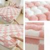 EDVKLNG Milk Velvet Checkered Bedding Twin Mattress Cover, Luxury Fuzzy Flannel Fluffy Non-Slip Protector, Blue, 59.0 * 78.7in view 2