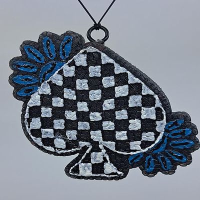 Checkard Spade Long-lasting Car Freshener With Adjustabe Elastic Hanger (Malibu Doll)