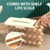 Egg Holder for Fridge, 2024 New Automatic Rolling Egg Organizer, Kitchen Rolling Egg Container for Refrigerator with Lid, Stackable Egg Dispenser Egg Tray Egg Drawer and Rack (Green, 1 Row 2 Tiers) view 2