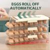 Egg Holder for Fridge, 2024 New Automatic Rolling Egg Organizer, Kitchen Rolling Egg Container for Refrigerator with Lid, Stackable Egg Dispenser Egg Tray Egg Drawer and Rack (Green, 1 Row 2 Tiers) view 3