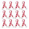 WOFASHPURET 12 Pcs Mini Christmas Scarf, Red and White Stripes Knit Scarves for Wine Bottle, Doll, Party Ornament, Home Decoration Accessory view 1