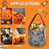 LFDSKCBR Halloween Candy Bucket White Tiger in The Snow Printing Halloween Candy Basket with Handles Cute Polyester Candy Tote Buckets Halloween Bakset Reusable for Halloween Supplies view 3