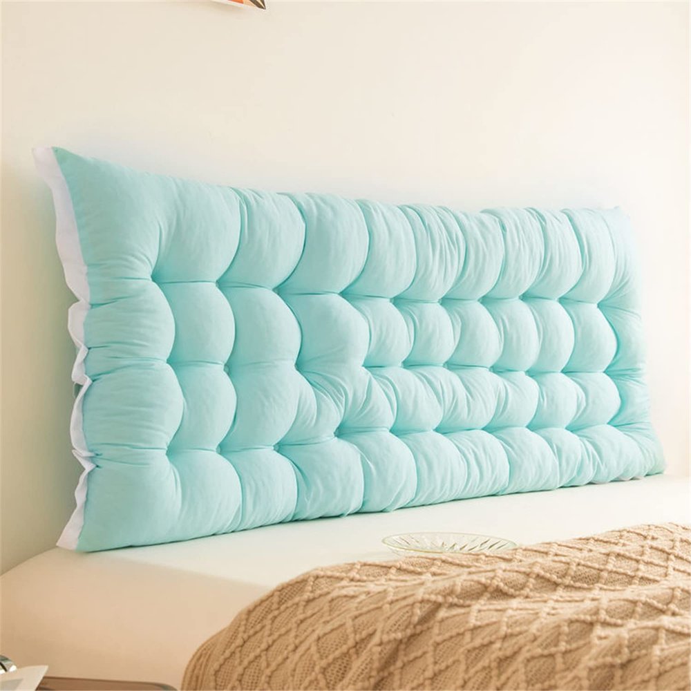 SUZEPER Headboard Pillow Upholstered Wall Mounted Headboard Dorm Bed Large Bolster Headboard Positioning Support Reading Pillow Cushion(Twin/80 * 50cm, Green)