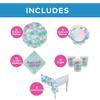 66 Piece Mermaid Sparkle Party Disposable Tableware Kit For 16 Guests, Plates, Napkins, Cups and Tablecover Included view 2