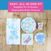 66 Piece Mermaid Sparkle Party Disposable Tableware Kit For 16 Guests, Plates, Napkins, Cups and Tablecover Included view 3