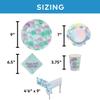 66 Piece Mermaid Sparkle Party Disposable Tableware Kit For 16 Guests, Plates, Napkins, Cups and Tablecover Included view 4