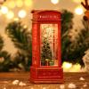 Snow Globe Lantern Christmas Ornament Cute Telephone Booth Design Luminous Decoration for Bar KTV (Christmas Tree) view 2