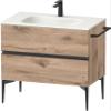 Duravit Sivida SV46510BD550000 Vanity Unit with 2 Drawers 810 x 477 x 592 mm Matte Diamond Black Matt Oak view 1
