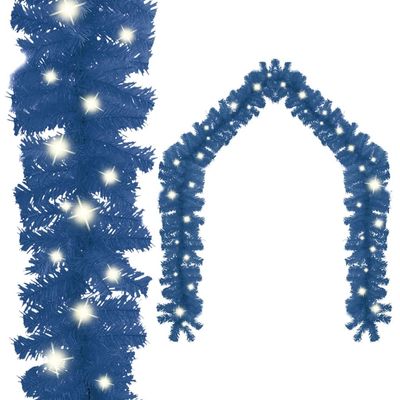ANYCHOLE Christmas Garland with LED Lights 66 ft Blue,RGB Christmas Garland with 300 LED Lights for Indoor and Outdoor Holiday Decoration Seasonal Decor