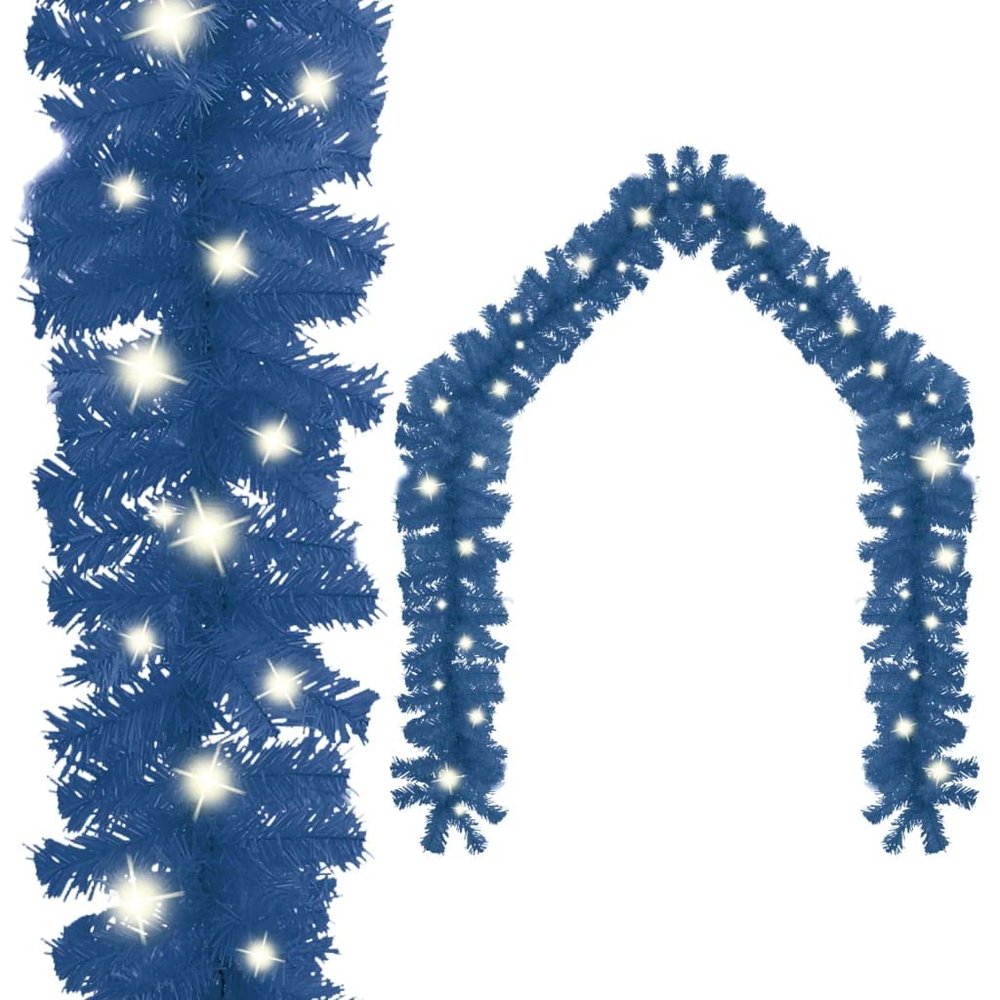 ANYCHOLE Christmas Garland with LED Lights 66 ft Blue,RGB Christmas Garland with 300 LED Lights for Indoor and Outdoor Holiday Decoration Seasonal Decor