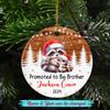 Personalized Promoted to Big Brother Ceramic Ornament, New Brother Raccoon Ornament Christmas 2026, Customized Date & Name Sibling Raccoon Keepsake Xmas Ornaments Gift for Pregnancy Announcement view 2