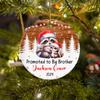 Personalized Promoted to Big Brother Ceramic Ornament, New Brother Raccoon Ornament Christmas 2026, Customized Date & Name Sibling Raccoon Keepsake Xmas Ornaments Gift for Pregnancy Announcement view 3