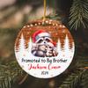 Personalized Promoted to Big Brother Ceramic Ornament, New Brother Raccoon Ornament Christmas 2026, Customized Date & Name Sibling Raccoon Keepsake Xmas Ornaments Gift for Pregnancy Announcement view 4