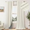 108 Inch Curtains 2 Panel Set Burg Modern Dark Out Curtains for Bedroom Insulating Noise Reducing Soundproof Extra Long Wide Drapes Floor Length to Ceiling Curtain for Living Room Window 9ft Cream view 1