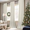108 Inch Curtains 2 Panel Set Burg Modern Dark Out Curtains for Bedroom Insulating Noise Reducing Soundproof Extra Long Wide Drapes Floor Length to Ceiling Curtain for Living Room Window 9ft Cream view 2