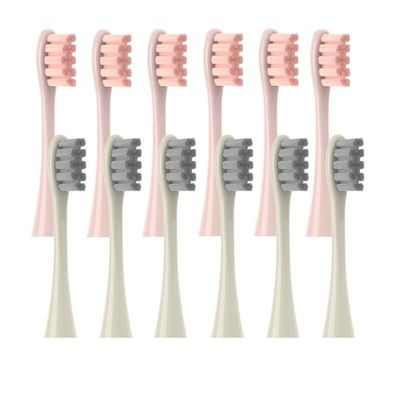 XvuaTeIw 12PCS Vacuum Sealed Packed Replacement Brush Heads Compatible with Oclean X PRO/ Z1/ F1/ One/Air 2 /SE Soft Deep Cleaning Nozzles(6Pink6BeigeGray)
