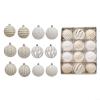 12Pcs Christmas Ball Ornaments, 6CM Ball Tree Decorations Holiday Wedding Party Hanging Decor Red and White Christmas Ball Ornaments(B) view 1