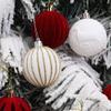 12Pcs Christmas Ball Ornaments, 6CM Ball Tree Decorations Holiday Wedding Party Hanging Decor Red and White Christmas Ball Ornaments(B) view 3