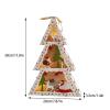 MOTUZP Christmas Wooden Ornament Light up Christmas Tree Pendant Wood Christmas Night Light Christmas Tree Hanging Ornament with LED for Christmas Winter Home Tables Decor (B) view 2