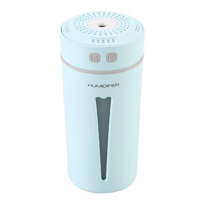 2 Gears Adjustment, LED Night Light, Cup Shaped Air Humidifier with Colorful Light, Suitable for Car, Office, Bedroom, Refreshing Air (Blue)
