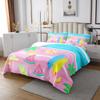 Manfei Hawaii Summer Kids Bedspread Twin Size,Surfboard Surfing Sports Ocean Beach Coverlet Set,Girls Women Room Decor,Watermelon Tropical Fruit Quilted Coverlet,Pink Bedding Quilt,1 Pillowcase view 2
