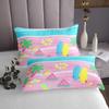 Manfei Hawaii Summer Kids Bedspread Twin Size,Surfboard Surfing Sports Ocean Beach Coverlet Set,Girls Women Room Decor,Watermelon Tropical Fruit Quilted Coverlet,Pink Bedding Quilt,1 Pillowcase view 3