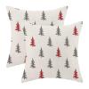 CXMEIFLY Christmas Pillow Covers 16x16 Inch Set of 2 Red Grey Christmas Tree Decor Throw Pillows Winter Xmas Holiday Outdoor Cushion Cases for Couch Bed Decorations view 1