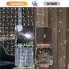 SINAMER Curtain Light for Bedroom, 200LED 6.6x6.6ft White Window Wall Hanging Fairy Curtain String Light, 8 Modes Remote Fairy String Lights Indoor for Wedding Party Home Garden Decorations view 2