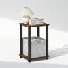 Furinno Simplistic Night Stand, 2-Tier Small Nightstand with Open Shelf, Toolless Assembly Bedside Table, End Table, Side Table, for Bedroom, Living Room, Amber Pine view 3