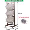 3-Tier Floor Stand with Water Hyacinth Storage Baskets,with Market Basket Storage Bins-Vertical Standing Rack for Living Room,Laundry, Bedroom, Bathroom,Office Organization(3 layers, White+Gray) view 2