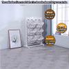 3-Tier Floor Stand with Water Hyacinth Storage Baskets,with Market Basket Storage Bins-Vertical Standing Rack for Living Room,Laundry, Bedroom, Bathroom,Office Organization(3 layers, White+Gray) view 3