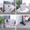 3-Tier Floor Stand with Water Hyacinth Storage Baskets,with Market Basket Storage Bins-Vertical Standing Rack for Living Room,Laundry, Bedroom, Bathroom,Office Organization(3 layers, White+Gray) view 4