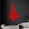 Christmas Tree with Star Metal Wall Art - Modern Holiday Decor for Home, Office, and Living Room - Festive 3D Metal Christmas Wall Decoration (Red, 24x16 inches) view 1