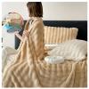 OREZAUQS Throw Blanket Soft Flannel Fleece Blankets Thermal Fuzzy Bed Blanket Lightweight Blanket for Bed Sofa Couch Camping and Travel Full/Queen Blanket (Khaki,100 * 150cm) view 1