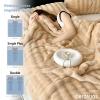 OREZAUQS Throw Blanket Soft Flannel Fleece Blankets Thermal Fuzzy Bed Blanket Lightweight Blanket for Bed Sofa Couch Camping and Travel Full/Queen Blanket (Khaki,100 * 150cm) view 4