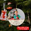 Add Photo Baby's First Christmas Ceramic Ornament 2026, Personalized Picture Frame Baby's 1St Xmas Ornament Gifts for New Dad Mom Newborn, Custom Name & Photo Baby Xmas Ornament, Christmas Tree Decor view 2