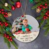 Add Photo Baby's First Christmas Ceramic Ornament 2026, Personalized Picture Frame Baby's 1St Xmas Ornament Gifts for New Dad Mom Newborn, Custom Name & Photo Baby Xmas Ornament, Christmas Tree Decor view 3