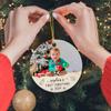 Add Photo Baby's First Christmas Ceramic Ornament 2026, Personalized Picture Frame Baby's 1St Xmas Ornament Gifts for New Dad Mom Newborn, Custom Name & Photo Baby Xmas Ornament, Christmas Tree Decor view 4