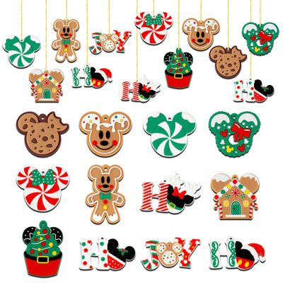 12pcs Christmas Tree Decorations Ornaments, Xmas Mouse Peppermint Candy Silicone Ornaments Hanging Pendant with Ropes for Christmas Tree Winter Holiday Party Crafts Stocking Stuffers Wreath Decor