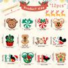 12pcs Christmas Tree Decorations Ornaments, Xmas Mouse Peppermint Candy Silicone Ornaments Hanging Pendant with Ropes for Christmas Tree Winter Holiday Party Crafts Stocking Stuffers Wreath Decor view 3