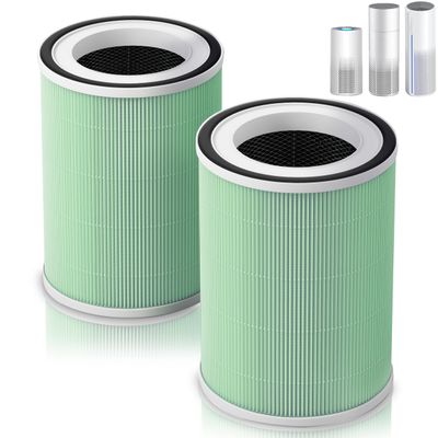 2 Pack Pet Filter Replacement,Compatible with Afloia KILO, KILOPLUS, KILOPRO, MIRO,MIRO PRO and MORENTO MR-Kilo, Kalo Air Pur ifier, 360 4-Stage Filtration, Green