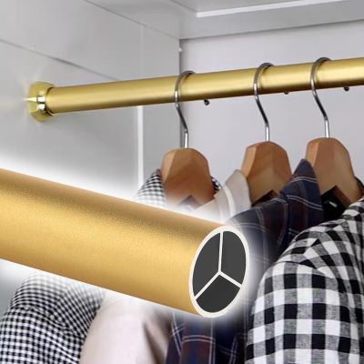 Jievmrs Closet Rod Gold Wardrobe Tubes for Clothing Hanger Storage, Aluminium Closet Storage Pole for Hanging Clothes, Wardrobe Organizer Rod for Cloakroom(90cm/3ft)